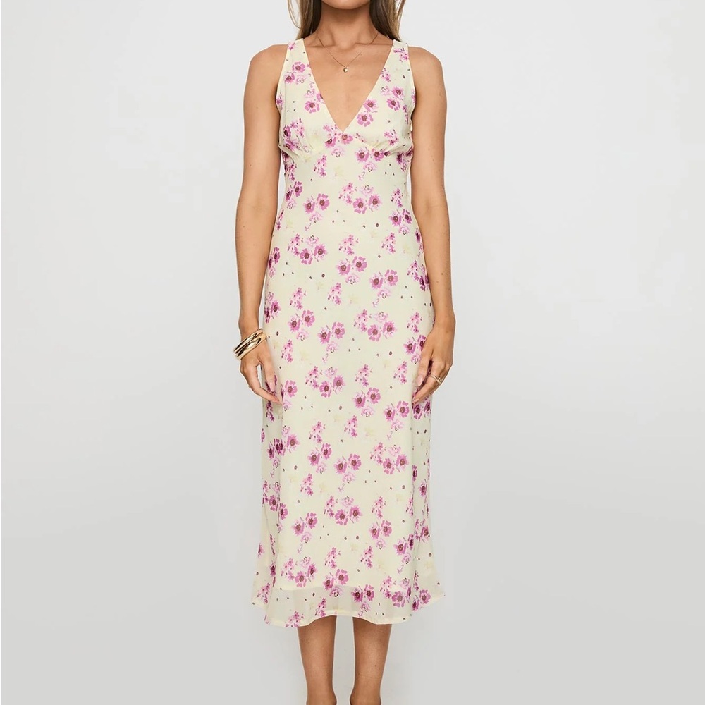 NWT Princess Polly Nellie Midi Dress Yellow Floral